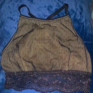 Urban outfitters xs black and mesh high-neck bralette